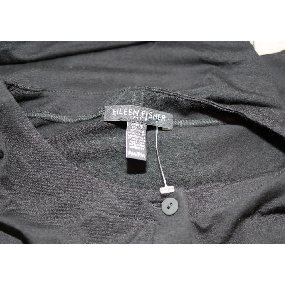 A6 Auth EILEEN FISHER Viscose Jersey Drawstring Waist Button Dress Size PM $208 - Picture 6 of 7